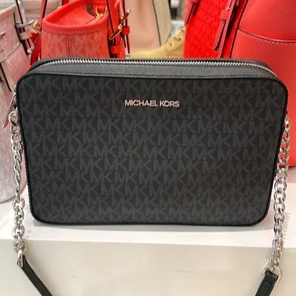 Michael Kors large Jet Set Item EW Crossbody Black - Picture 1 of 16